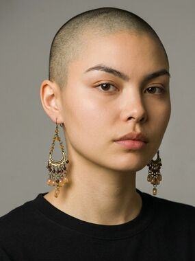 Vintage Amber Beaded Chandelier Drop Earrings - Women's Jewelry